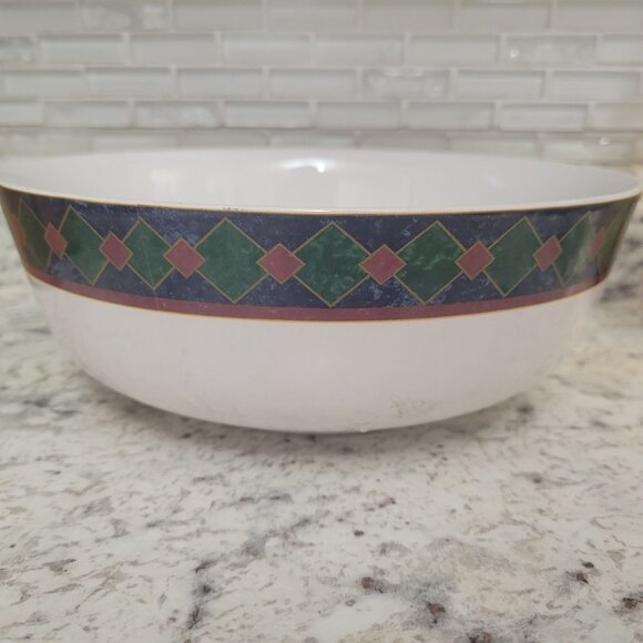 Pfaltzgraff Amalfi Classic Serving Bowl With Geometric Pattern 9" Diameter - Picture 1 of 7
